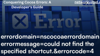 A digital image featuring a large blue “Error” sign with a white “X” in the center, set against a background of dark blue computer keys. Below the sign is text that reads “could not find the specified shortcuts.”